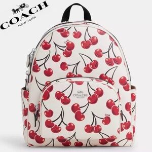 Coach White and Red Cherry Backpack